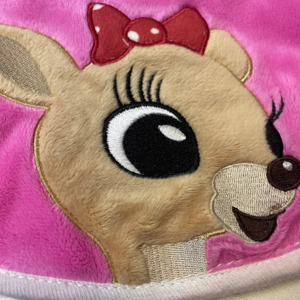 NWTRudolph the Red Nosed Reindeer Clarice Baby Pink First Christmas Hat‎ Bib
